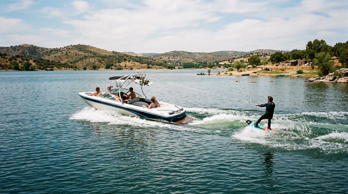 Wakeboard-Session im Boot – 1 Stunde Madrid