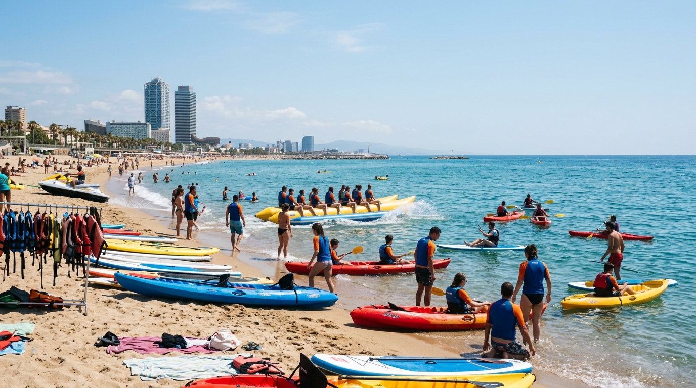 Vandsportsdag for store grupper i Barcelona
