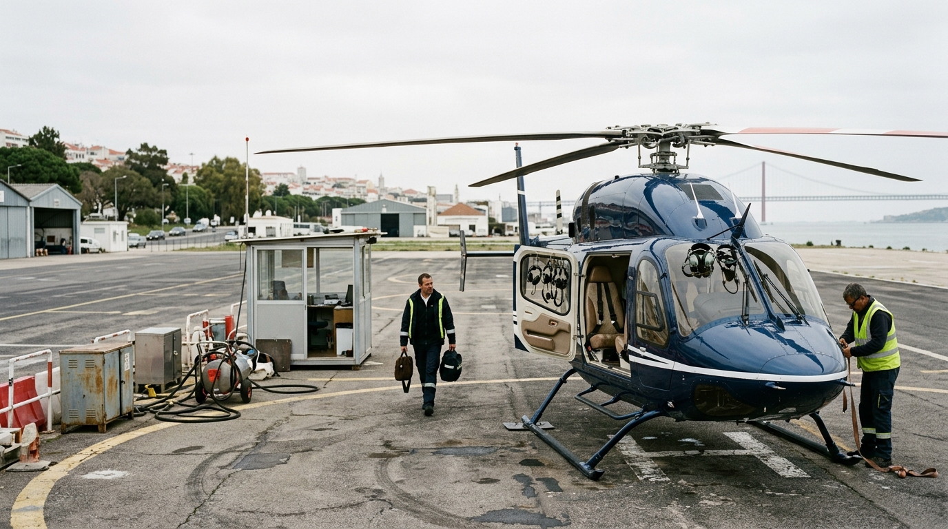 Panoramisk helikoptertur over Lisboa