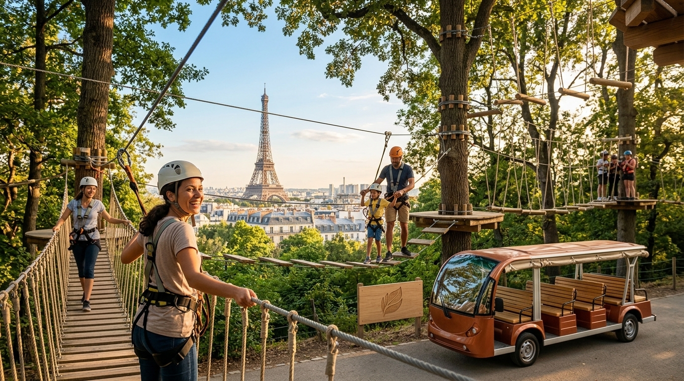 Full-Day Tree-Top Adventure Park Pass in Paris