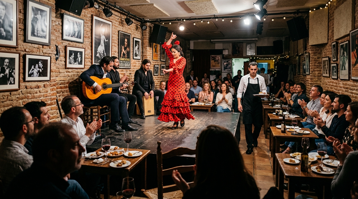 Flamenco-show med valgfri middag i Madrid