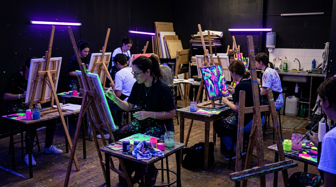 Fluorescent Painting Workshop Bordeaux