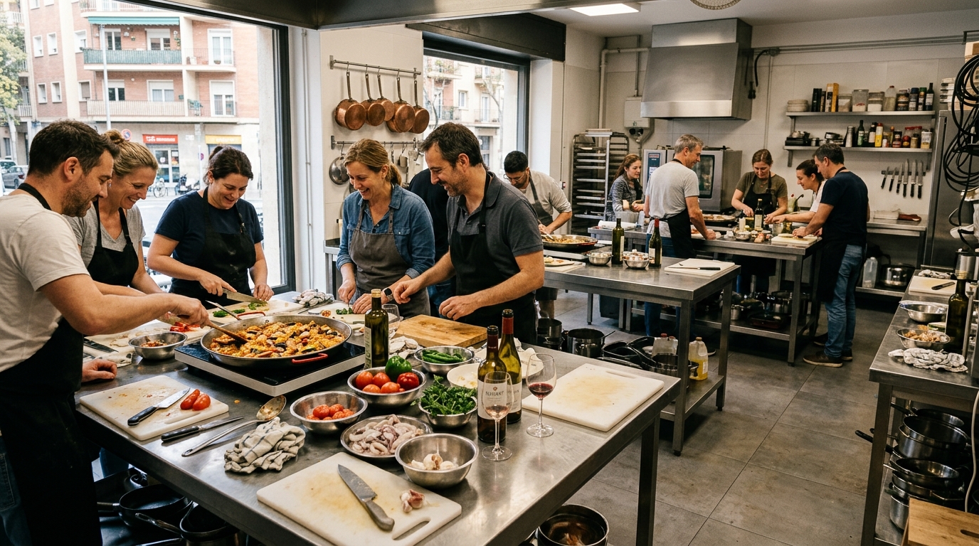 Taller Corporativo de Cocina y Vino en Barcelona