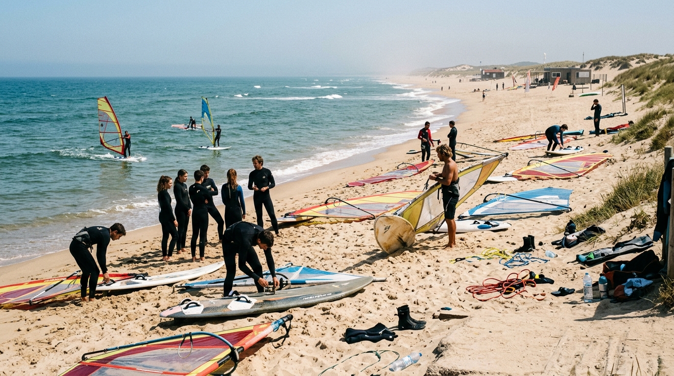 Windsurf-lektion i Porto