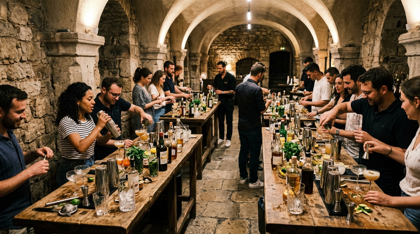 Interactive Mixology Workshop in a Vaulted Cellar Nice