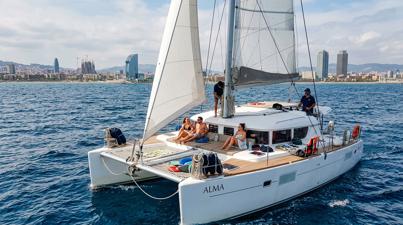 Paseo Privado en Catamarán por Barcelona