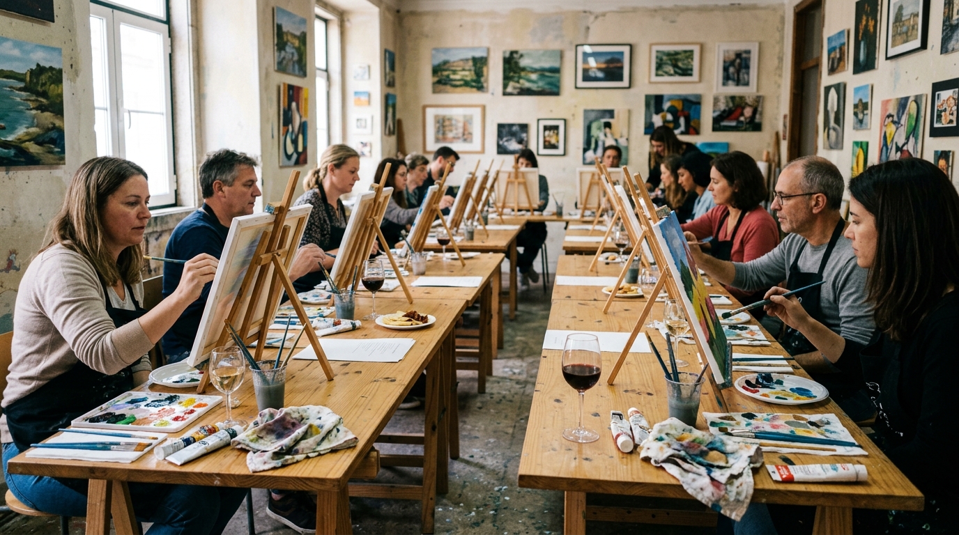 Taller de Pintura y Copas en Lisboa