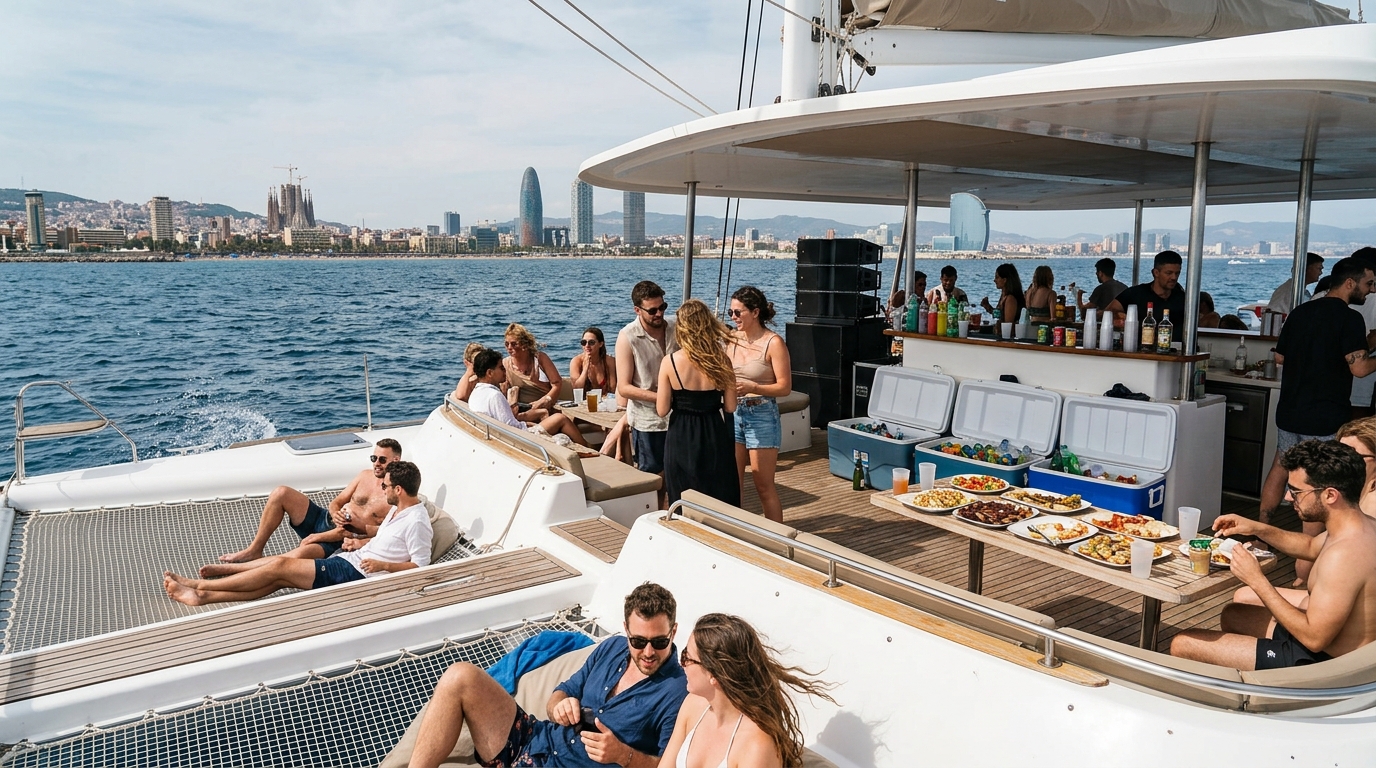 Stor Privat Festbåt i Barcelona