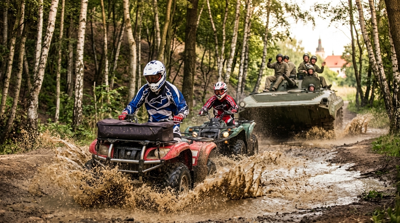 BMP-1 Armoured Vehicle Driving, Quad Bike and Paintball Prague