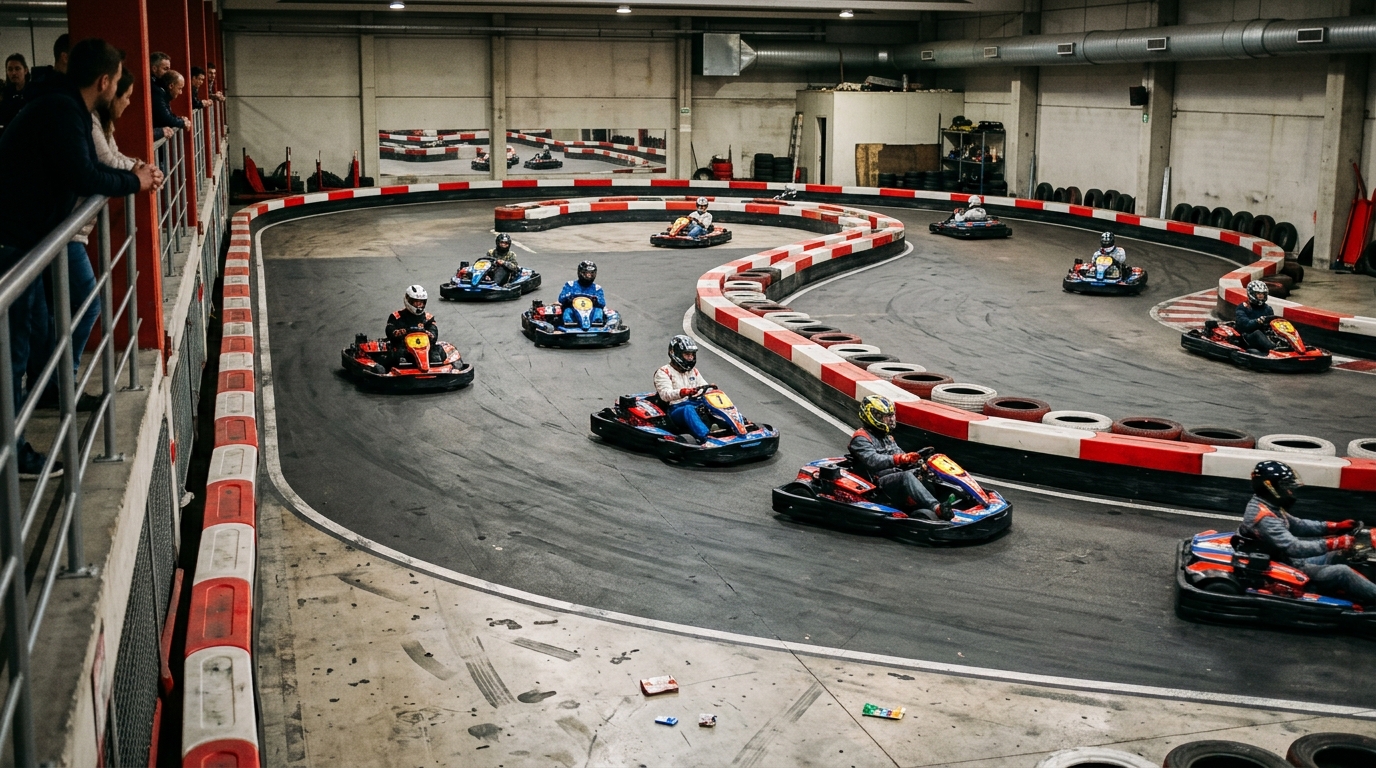 Karting Grand Prix Race in Barcelona