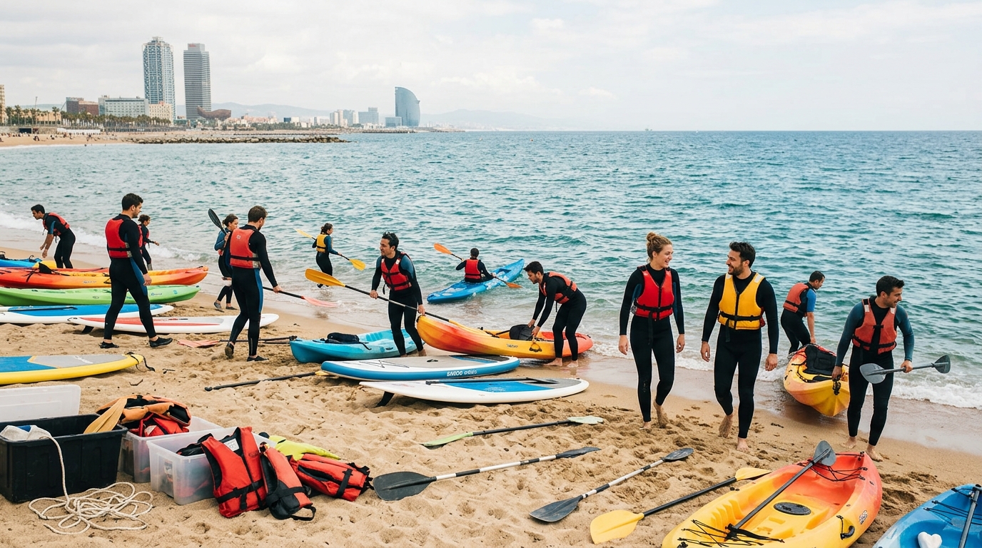 Teambuilding vandsport Barcelona